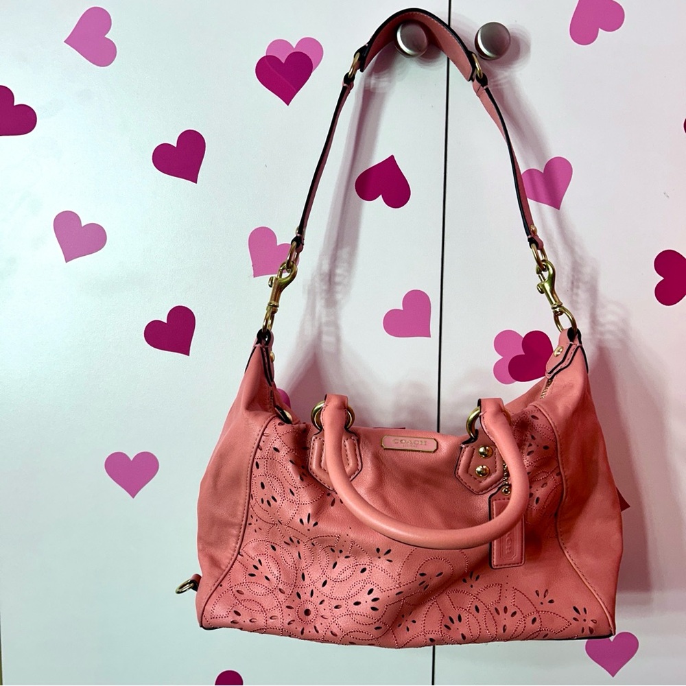 Vintage pink leather Coach bag